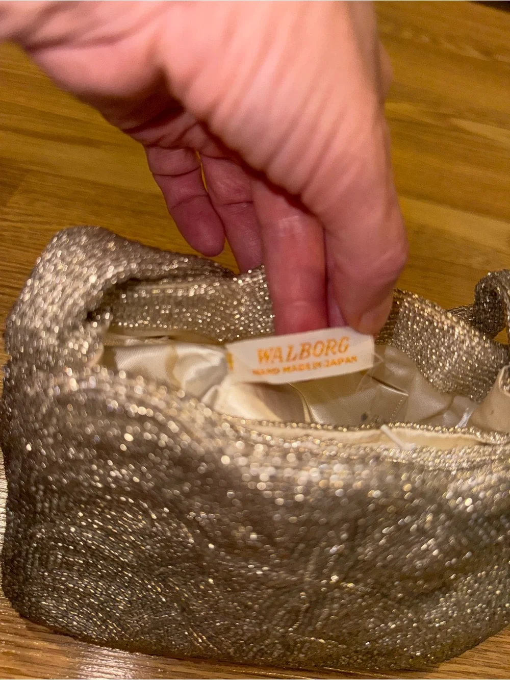 Vintage Walborg Silver Beaded Evening Bag